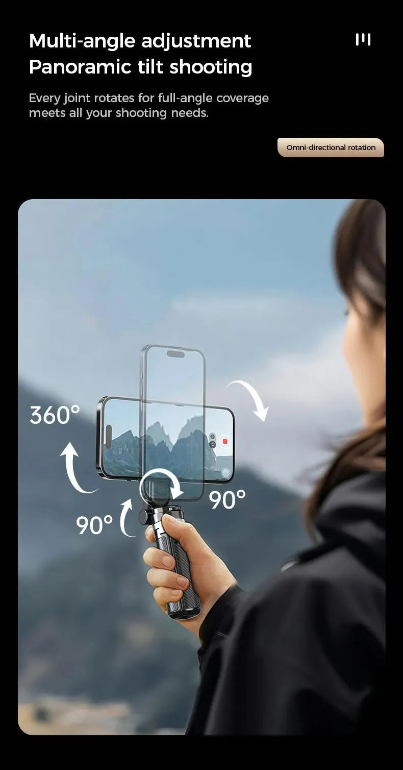 4-in-1 Multifunctional Magnetic mini Selfie Stick with 360° Rotation Wireless Bluetooth