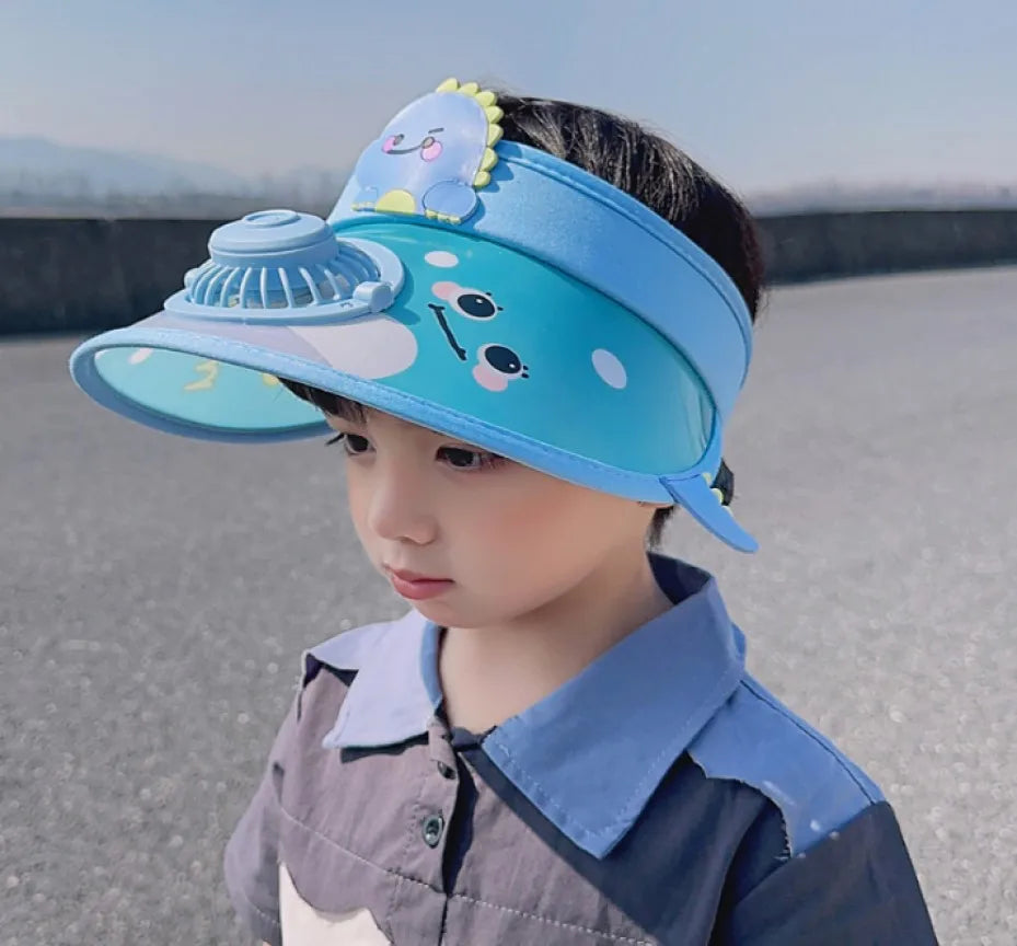 Children's Summer Sun Hat with Fan Sun Protection