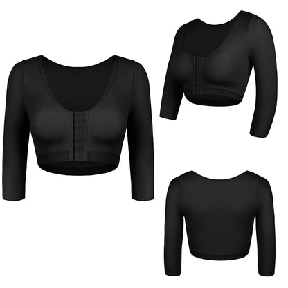 Shaper Tops for Women Flabby Arms Compression Post Surgery Front Closure Bra Cropped