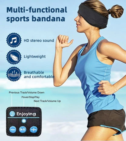 HOMEFISH BT Earphones Sports Sleeping Headband Elastic Wireless Headphones