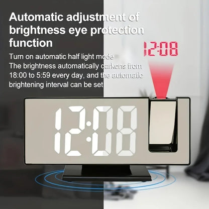 Projection alarm clock  multifunction Intelligent luminous clock Bedroom