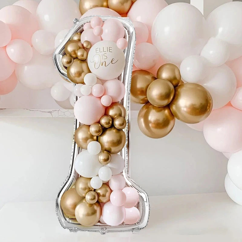 68inch Large Foil Number Balloon DIY Filling Frame 1st 18th Birthday