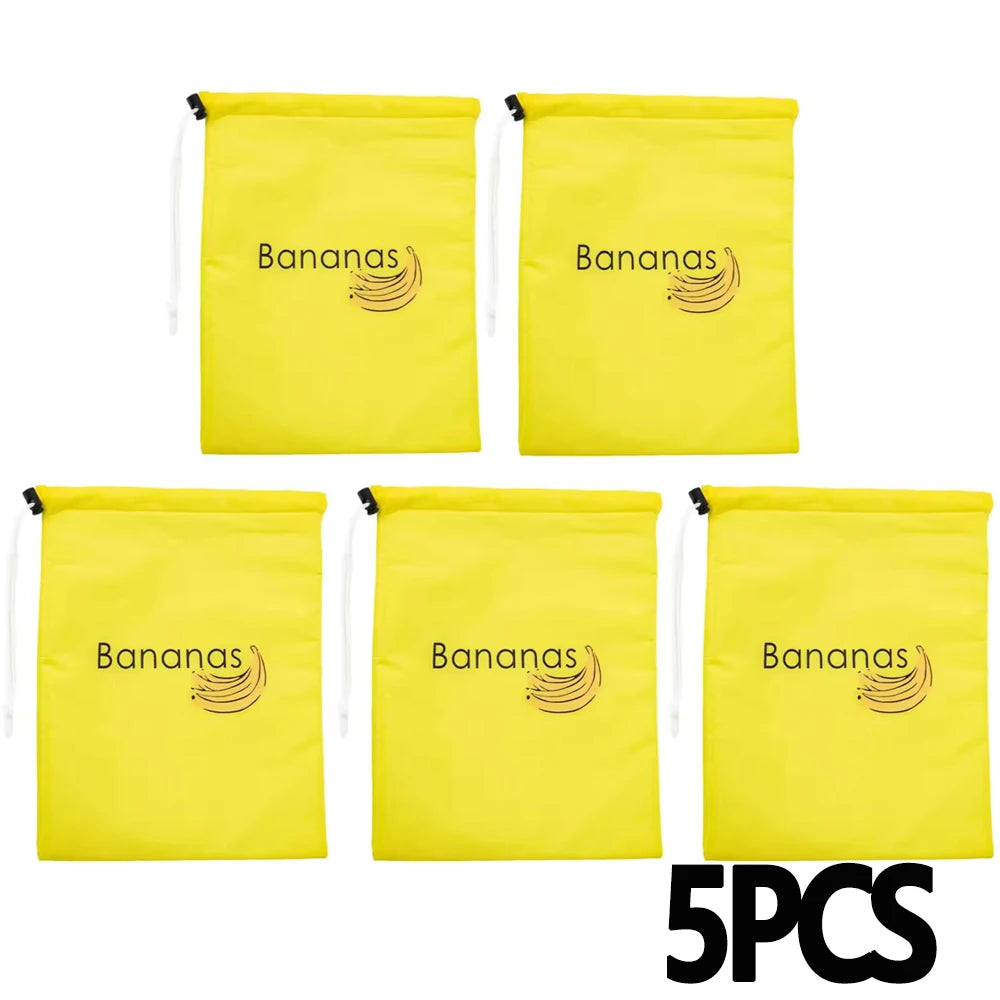 1/2/3/5Pcs Durable Yellow Banana Storage Bags Insulated Fruit Vegetable Fresh-keep