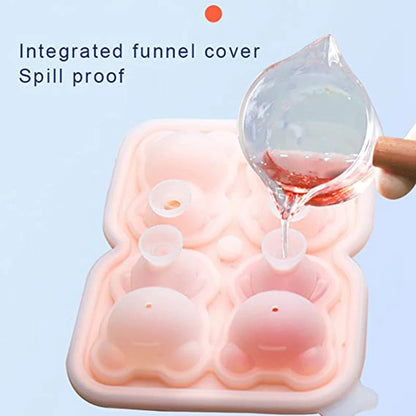 Cute Teddy Bear Ice Cube Making Mold Splash-proof