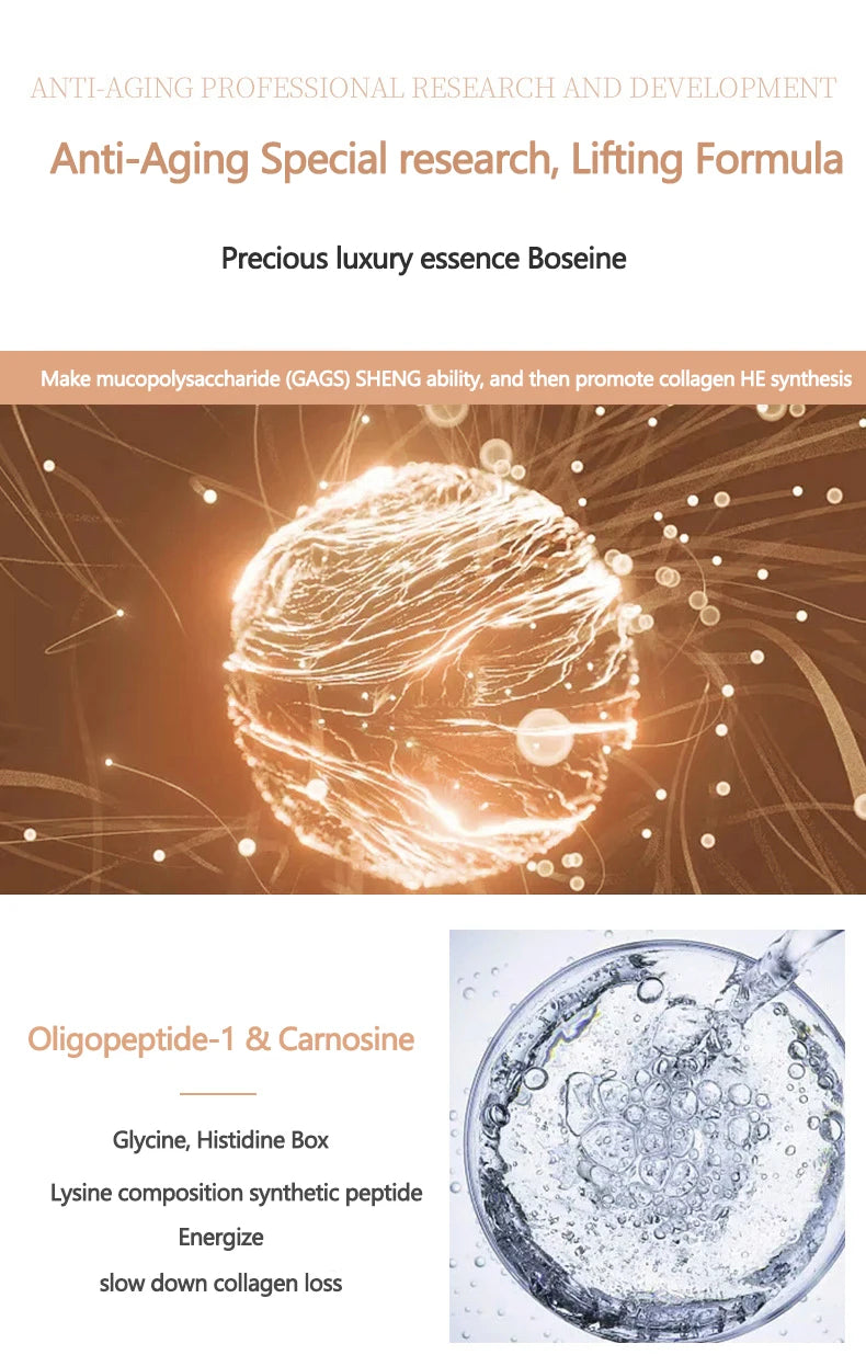 Kit de mascarilla facial coreana con esencia de péptidos de colágeno y ácido hialurónico hidratante.