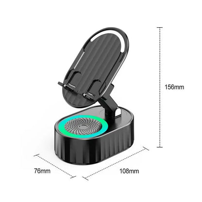Wireless Induction Audio Bluetooth Speaker 5in1 Cellphone Holder