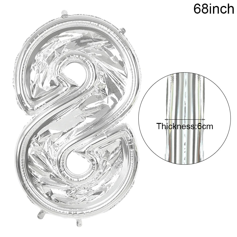 68inch Large Foil Number Balloon DIY Filling Frame 1st 18th Birthday
