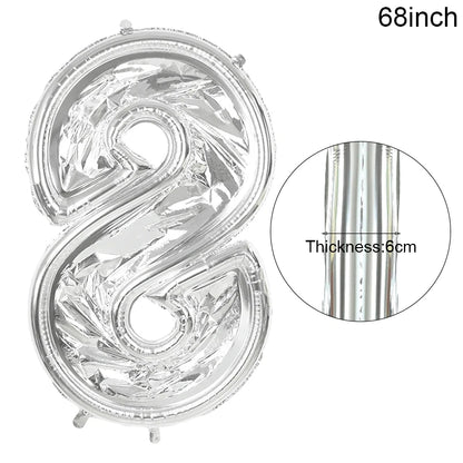 68inch Large Foil Number Balloon DIY Filling Frame 1st 18th Birthday
