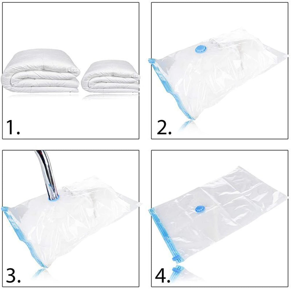 Vacuum Storage Bags With Valve Folding Compressed Space Saving Clothes Storage