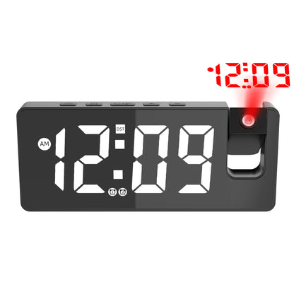 Despertador de projeção multifunções com carregamento USB e ecrã grande
