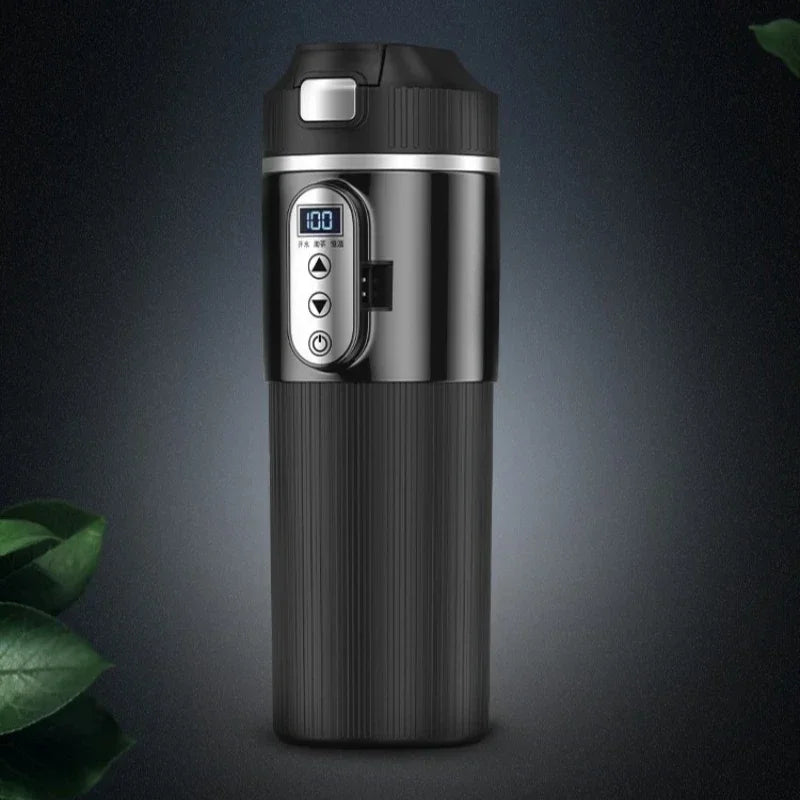 500ml Car Heating Cup Digital LCD Display Stainless Steel Electric Kettle Portable 12/24V
