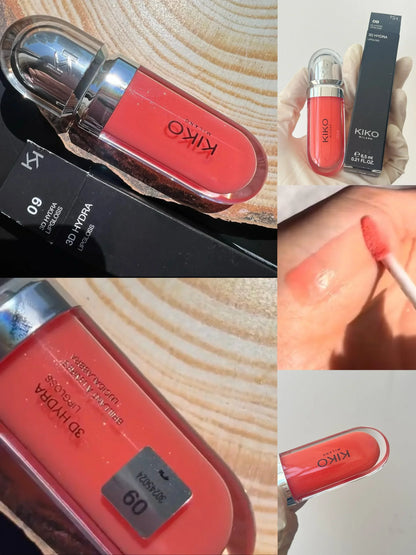 KIKO 3D Hydra Lipgloss Mirror Lip Glaze Shimmer Moisturizing Pearlescent Color Liquid