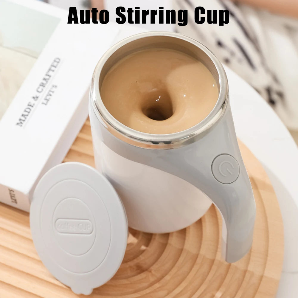Copo misturador magnético rotativo para café e leite, com misturador automático. Novo copo inteligente para preguiça, aquecedor de garrafas, marcador de tempo e carregamento USB.