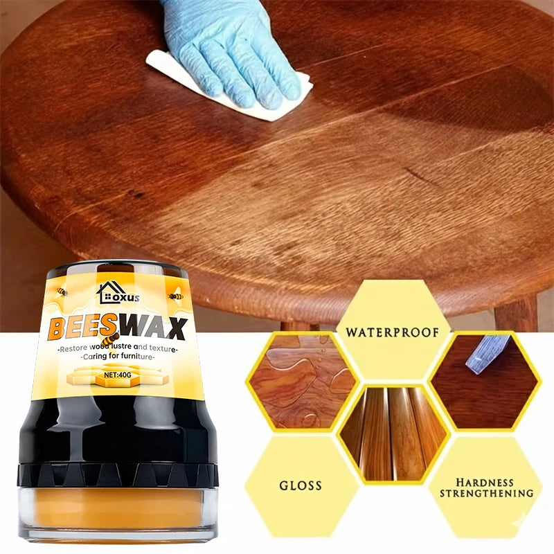 Pulidor para Muebles de Madera de Cera de Abejas - Cuidado para Madera Maciza - Herramientas de Limpieza y Mantenimiento Pulidas