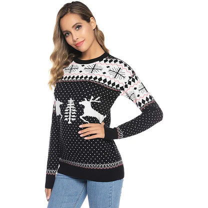 2025 New Christmas Matching Sweaters for Women Men Couples Knitwear Jacquard