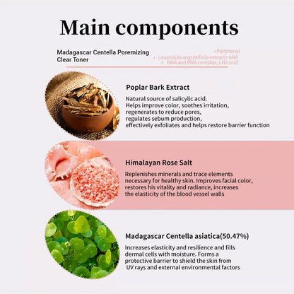 Suero facial tónico con ampolla de sal rosa fresca de productos originales de Centella coreana