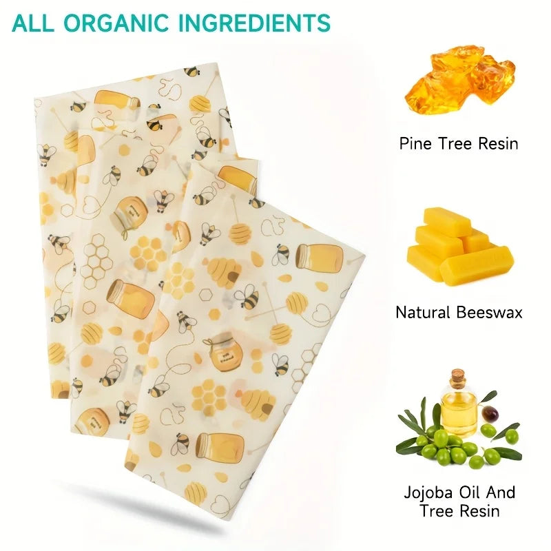 Envase reutilizable de cera de abeja para conservar alimentos, apto para sándwiches, fr