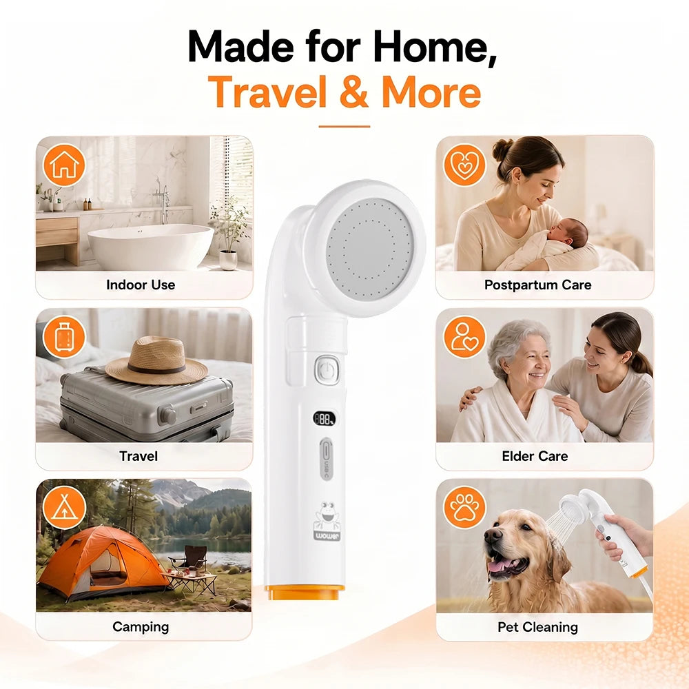 Electric Portable Bidet, 2-in-1 Shower & Bidet Nozzle, Rechargeable Travel Sprayer