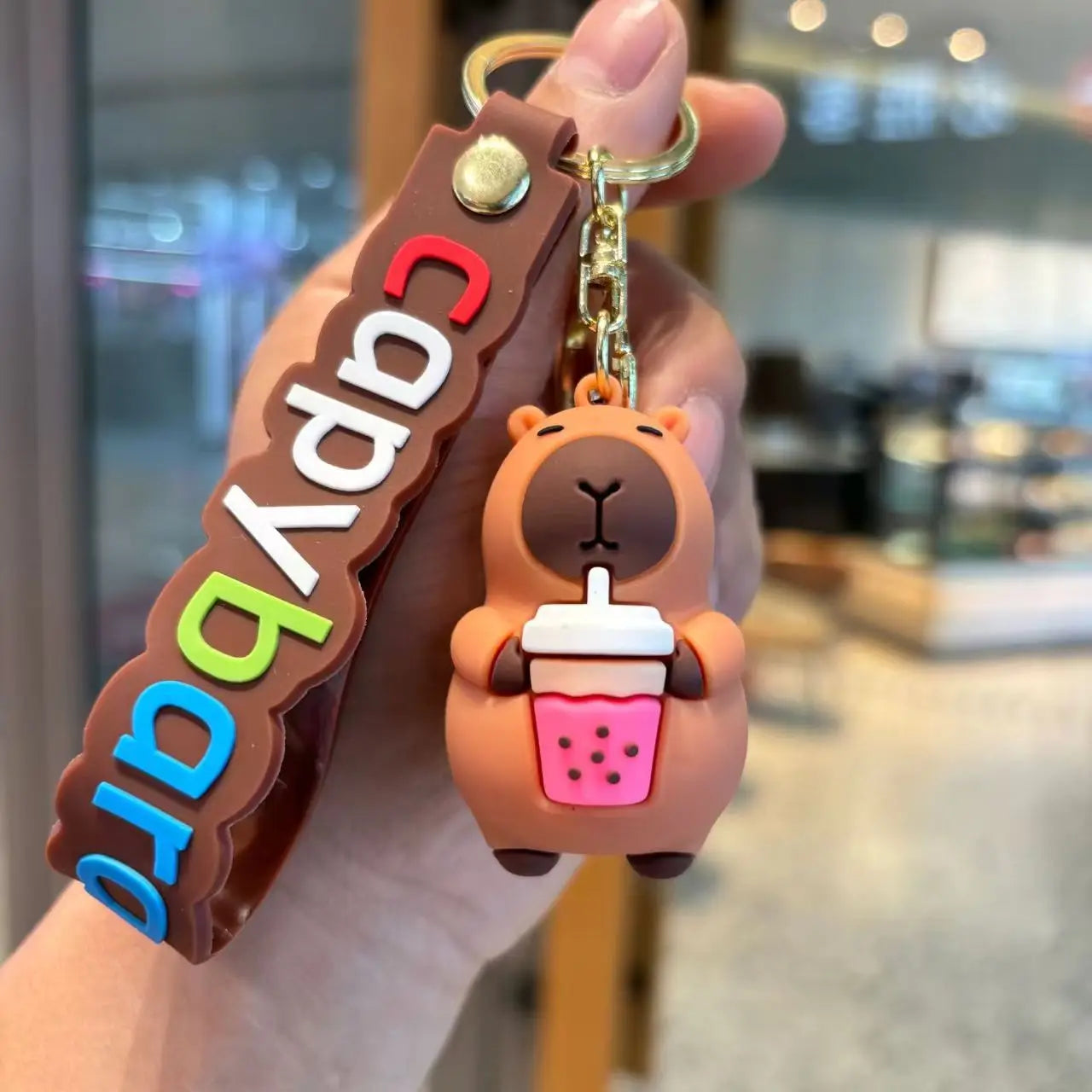 Capybara rodent capybara backpack pendant simulation car PVC pendant keychain