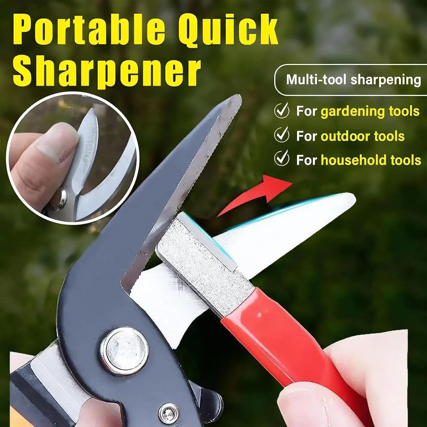 Knife Grinding Stone Steel Sharpener for Axe Scissors Pocket Kitchen Garden Tools