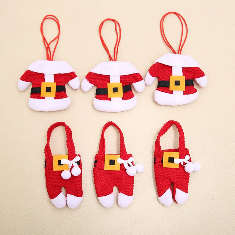 6pcs Christmas Table Decor Silverware Cutlery Tableware