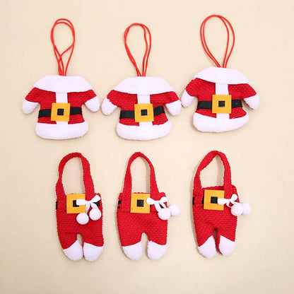 6pcs Christmas Table Decor Silverware Cutlery Tableware