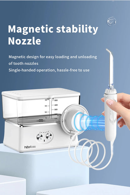 H2ofloss Tabletop Portable Water Flosser for Teeth Dental Oral Irrigator