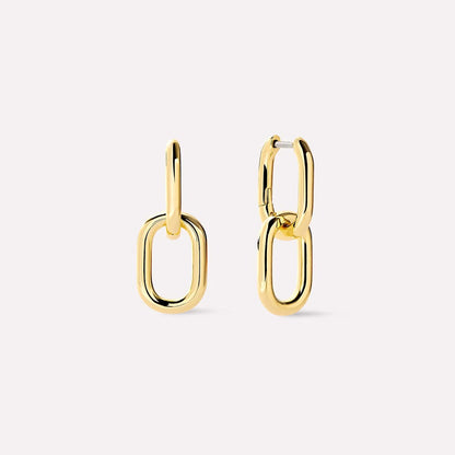 DPLAOPA 925 Sterling Silver Gold Two Irregular Circle Piercing Hoop Earrings