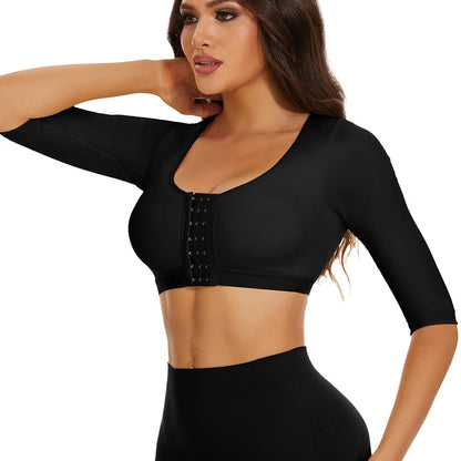 Shaper Tops for Women Flabby Arms Compression Post Surgery Front Closure Bra Cropped