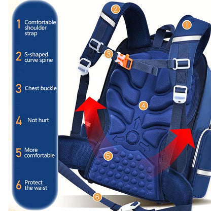 Kids Ergonomic School Bag Large Capacity Backpack for Primary School