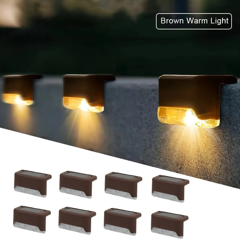Luces solares para terraza de 4/8/12 unidades, encendido/apagado automático, impermeables, para escaleras y paredes