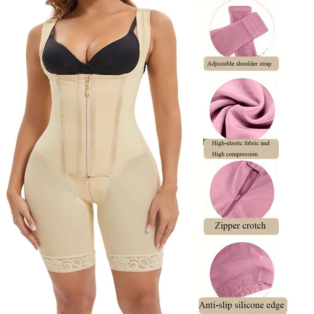 Fajas Colombianas Post Tummy Shapers Women Fully Body Shaper Waist Trainer Firm High