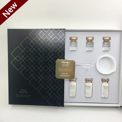 Kit de mascarilla facial coreana con esencia de péptidos de colágeno y ácido hialurónico hidratante.