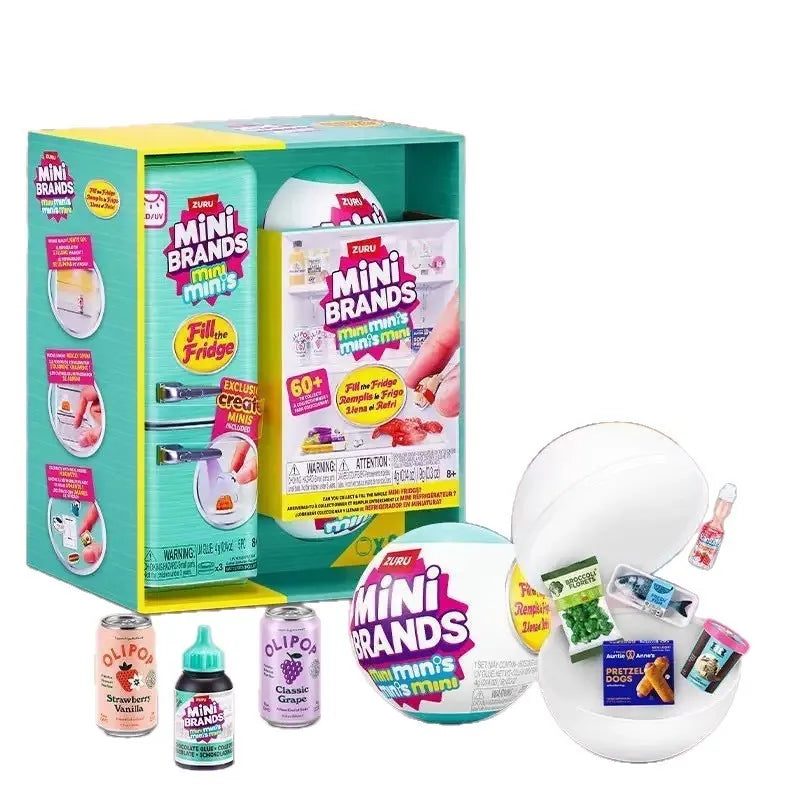 ZURU Mini Brands Refrigerator Bola Ciega Miniatura Refrigerator de Juguete de Simulación Genuina