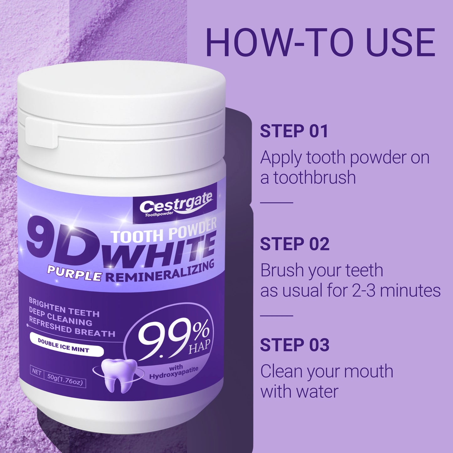 9.9% purple Hydroxyapatite teeth cleaning powder