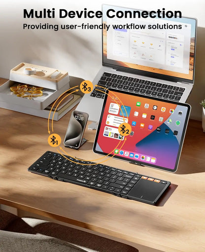 Teclado plegable ProtoArc XK01 TP con panel táctil Bluetooth de viaje
