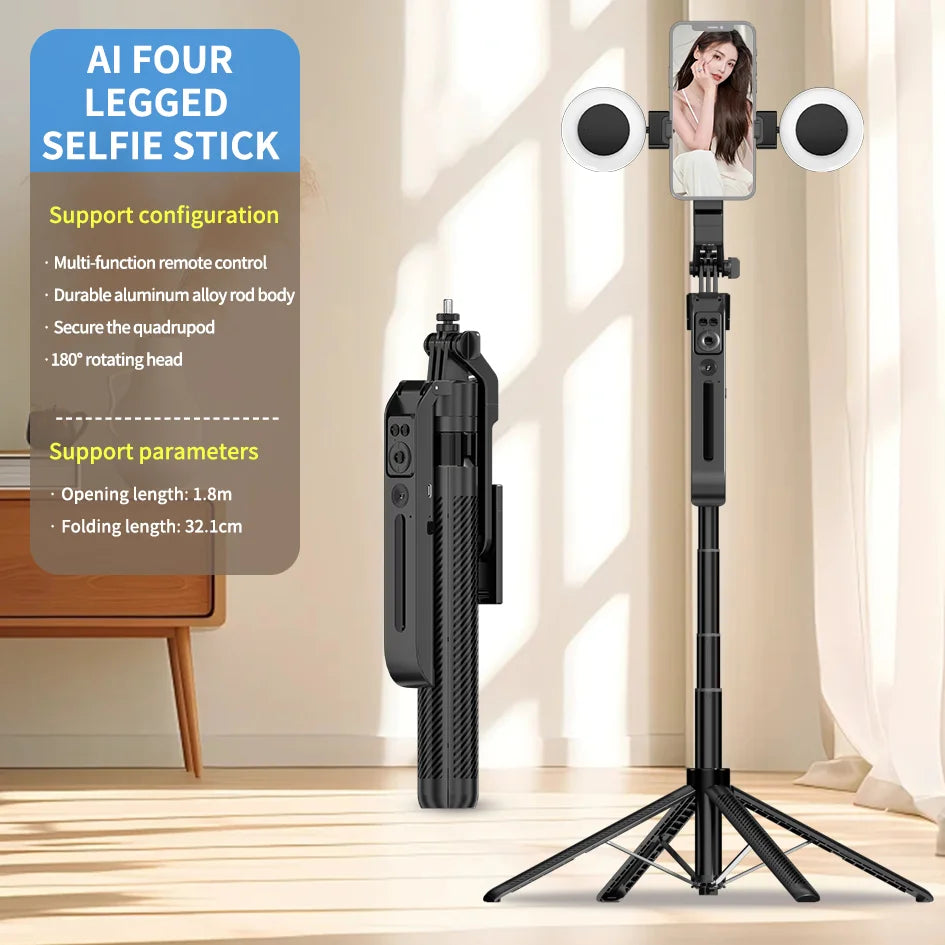 COOL DIER C12 AI Tracking gimbal Trípode Estabilizador de cardán Palo selfi inalámbrico plegable
