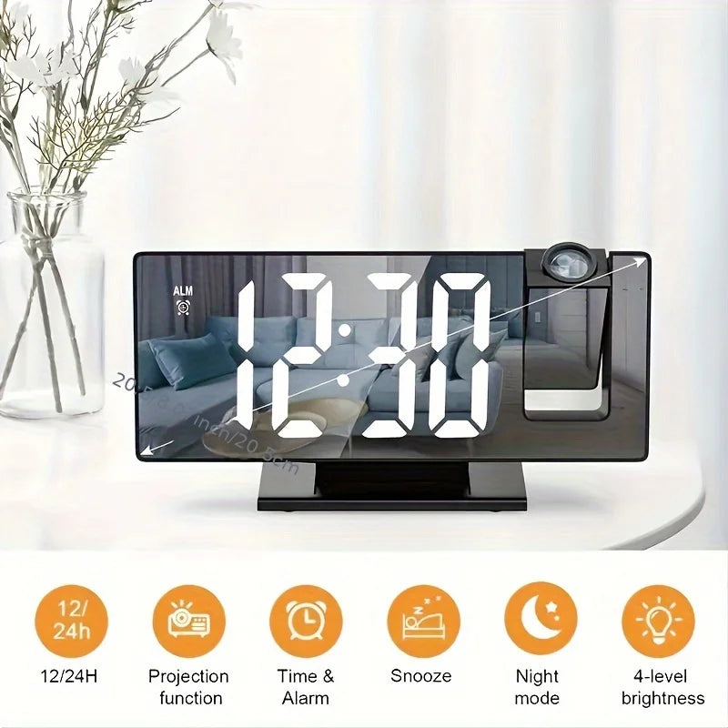 Projection alarm clock  multifunction Intelligent luminous clock Bedroom