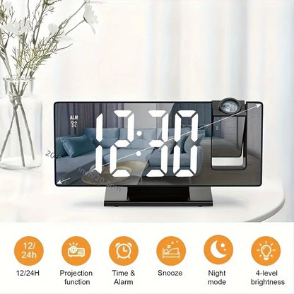 Projection alarm clock  multifunction Intelligent luminous clock Bedroom