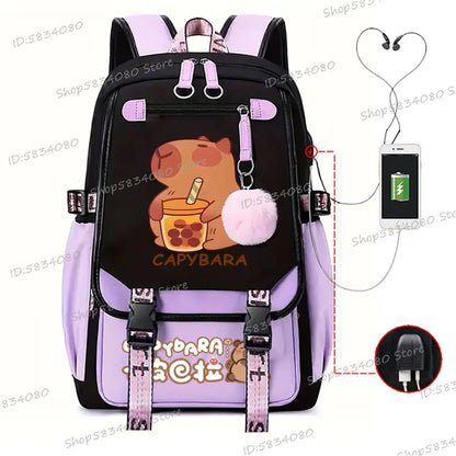 Students School Backpacks Trend 2025 Capybara Lover Gift High Quality Travel Laptop