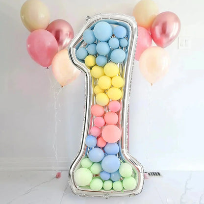 68inch Large Foil Number Balloon DIY Filling Frame 1st 18th Birthday