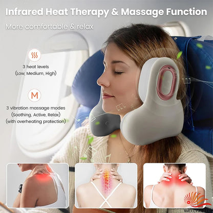 Neck Massager and Heat, U-Shape Memory Foam Airplane Pillows