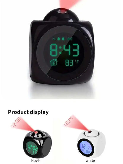 Multi-function Projection Chime Clock LED Light Projection