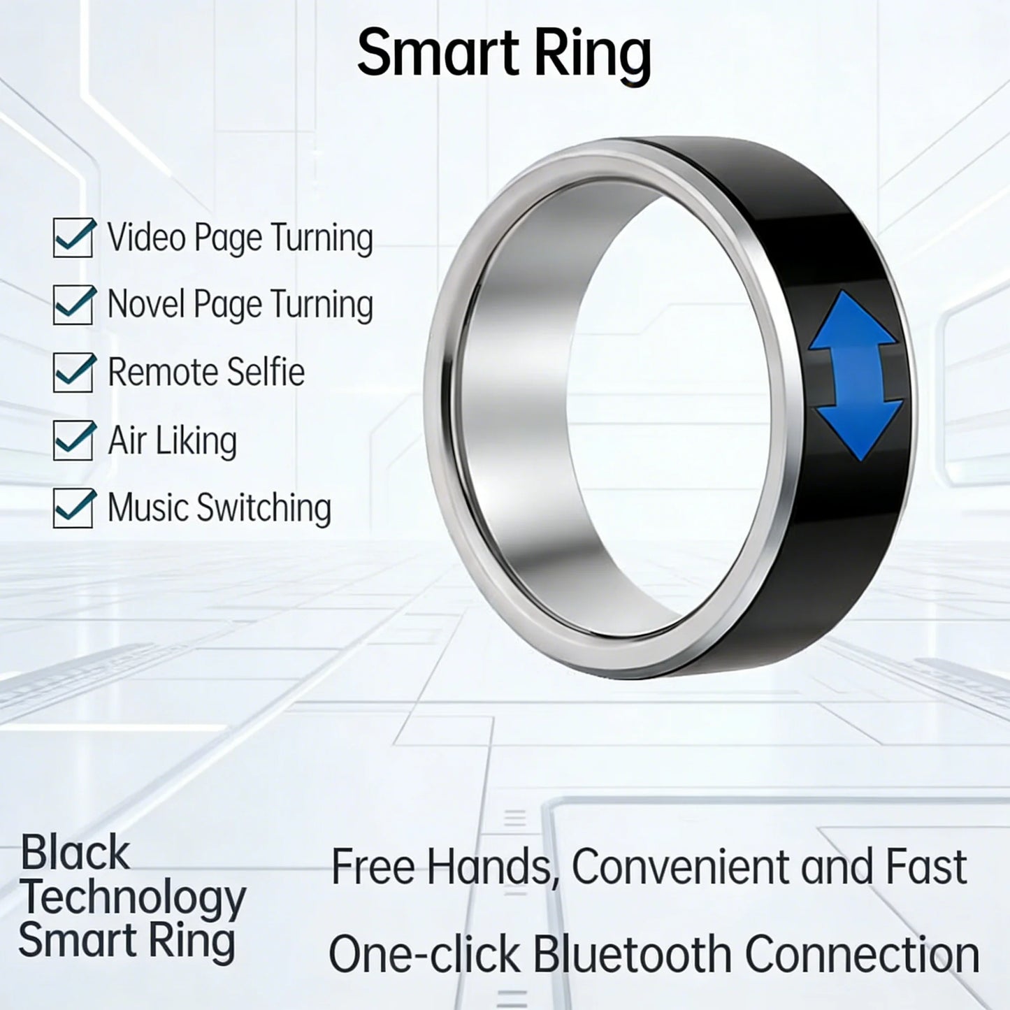 Ring Mouse Multifunctional Remote Control TikTok Youtube Browsing E-book Page