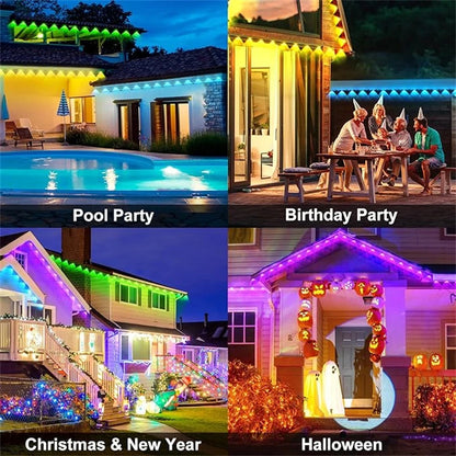 60M Smart RGB Eave Lights App & Remote IP67 Permanent Outdoor LED