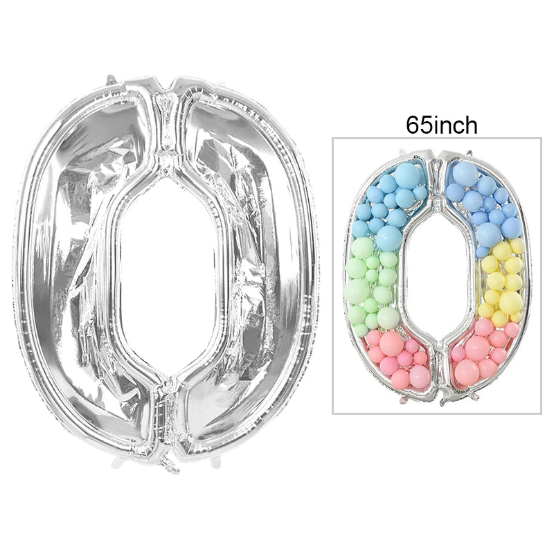 68inch Large Foil Number Balloon DIY Filling Frame 1st 18th Birthday