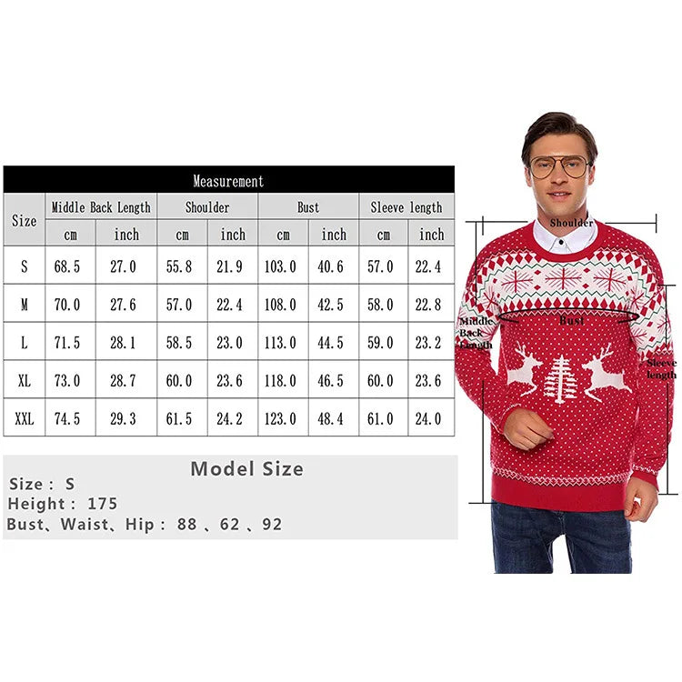 2025 New Christmas Matching Sweaters for Women Men Couples Knitwear Jacquard