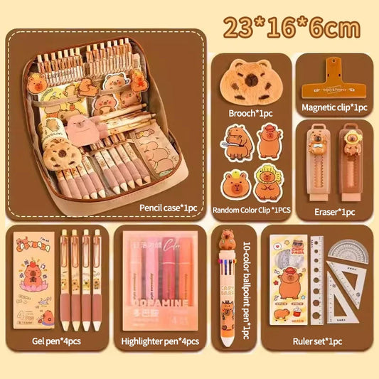 Capybara Stationery Set Students Large-Capacity Pen Pouch Creative