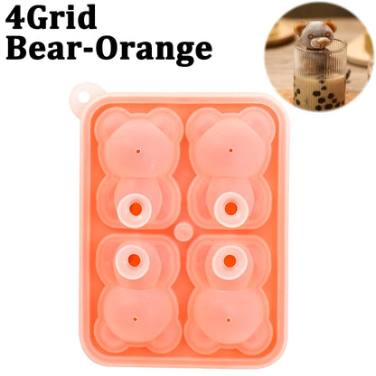 Cute Teddy Bear Ice Cube Making Mold Splash-proof