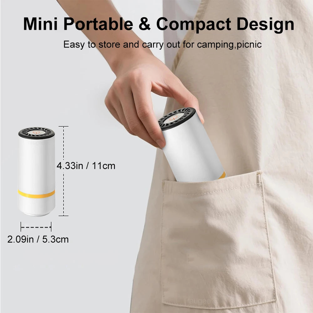 Mini bomba de aire eléctrica recargable para bolsa sellada al vacío para conservar alimentos frescos